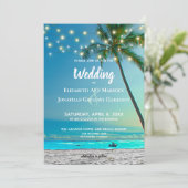 Elegant Tropical Beach String Lights Palms Ombre Kaart (Staand voorkant)