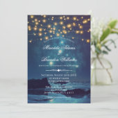 Elegant Tropical Beach Summer Sunset Weddenschap Kaart (Staand voorkant)