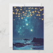 Elegant Tropical Beach Summer Sunset Weddenschap Kaart (Achterkant)