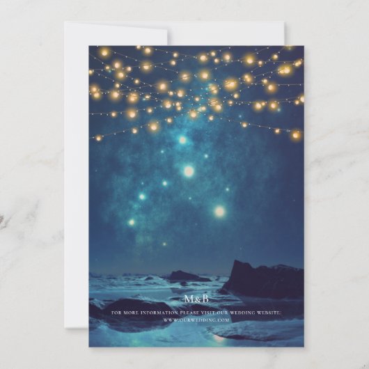 Elegant Tropical Beach Summer Sunset Weddenschap Kaart (Achterkant)