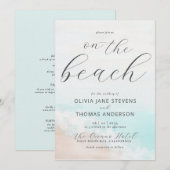 Elegant Tropical Beach Waves in One Weddenschap Kaart (Voorkant / Achterkant)