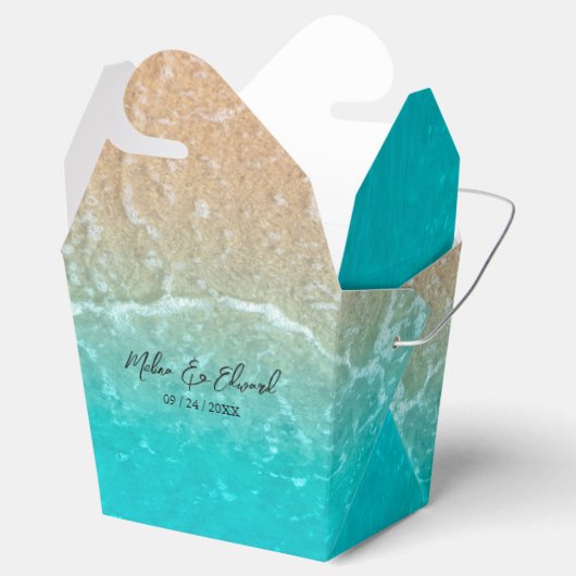 Elegant Tropical Beach Wedding Favor Box Bedankdoosjes (Geopend)