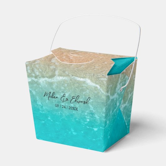 Elegant Tropical Beach Wedding Favor Box Bedankdoosjes (Voorkant Zijde)