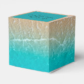 Elegant Tropical Beach Wedding Favor Box Bedankdoosjes (Achterkant)