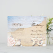 Elegant Tropical Beach Wedding Folded Program Kaar (Staand voorkant)