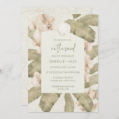 Elegant Tropical Beach Wedding Kaart (Voorkant / Achterkant)