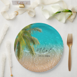 Elegant Tropical Beach Wedding Papieren Bordje