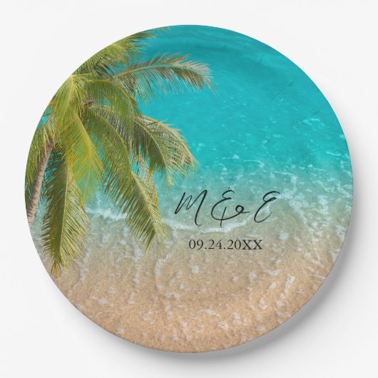Elegant Tropical Beach Wedding Papieren Bordje (Voorkant)