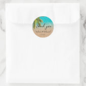 Elegant Tropical Beach Wedding Ronde Sticker (Tas)