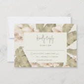 Elegant Tropical Beach Wedding  RSVP Kaartje (Voorkant)