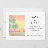Elegant Tropical Beach Wedding Save the Date (Voorkant)