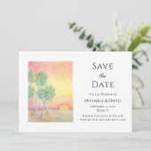 Elegant Tropical Beach Wedding Save the Date (Staand voorkant)