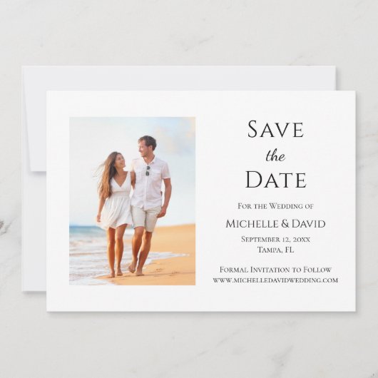 Elegant Tropical Beach Wedding Save The Date (Voorkant)