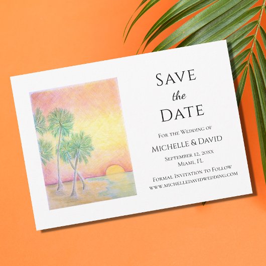 Elegant Tropical Beach Wedding Save the Date