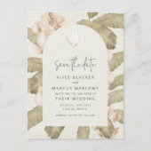 Elegant Tropical Beach Wedding Save the Date Aankondigingskaart (Voorkant)