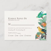 Elegant Tropical Bird Wedding RSVP Enclosure Kaart (Voorkant)
