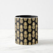Elegant Tropical Black en Gold Pineapple Pattern Mok (Midden)