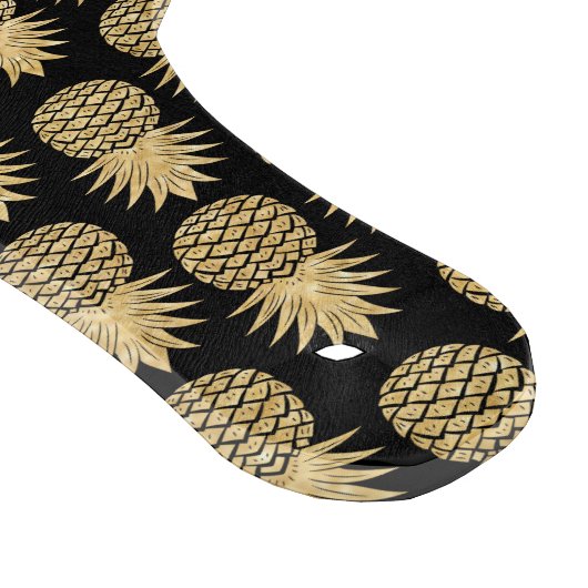 Elegant Tropical Black en Gold Pineapple Pattern Snijplank (Hoek)