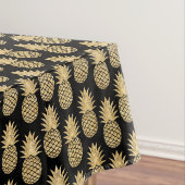 Elegant Tropical Black en Gold Pineapple Pattern Tafelkleed (Voorbeeld)
