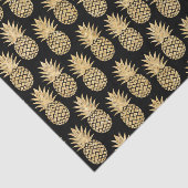 Elegant Tropical Black en Gold Pineapple Pattern Tissuepapier (Detail)