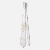 Elegant tropical bladeren golden strokes design stropdas (Voorkant)