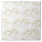 Elegant tropical bladeren golden strokes design tegeltje (Voorkant)
