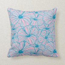 Elegant Tropical Blue Floral Hibiscus Pattern |