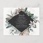 Elegant Tropical Botanical Diamond Weddenschap Det Informatiekaartje (Voorkant)