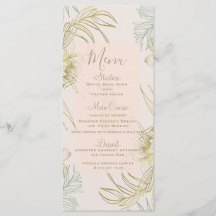 Elegant Tropical Botanical Floral Wedding Menu