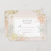 Elegant Tropical Botanical Floral Wedding RSVP (Voorkant / Achterkant)