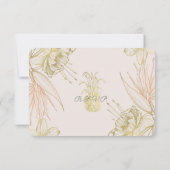Elegant Tropical Botanical Floral Wedding RSVP (Achterkant)