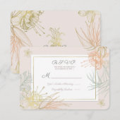 Elegant Tropical Botanical Floral Wedding RSVP Kaartje (Voorkant / Achterkant)