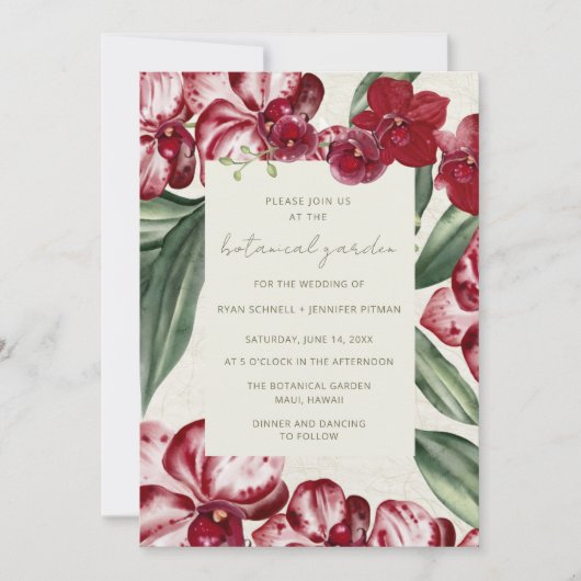 Elegant Tropical Botanical Garden Wedding  Kaart (Voorkant)