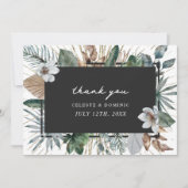 Elegant Tropical Botanical Weddenfoto Hartelijk da Bedankkaart (Voorkant)