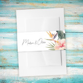 Elegant Tropical Botanical Wedding Uitnodigingen Wikkel