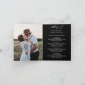 Elegant Tropical Burgundy Black Wedding Folded (Binnen)