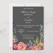 Elegant Tropical Burgundy & Blush Gray Wedding V2 Kaart (Voorkant)