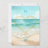 Elegant Tropical Coastal Hawaiian Beach Wedding Bedankkaart (Achterkant)