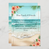 Elegant Tropical Coastal Hawaiian Beach Wedding Bedankkaart (Voorkant / Achterkant)