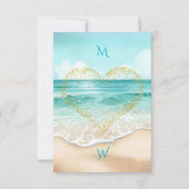 Elegant Tropical Coastal Hawaiian Beach Wedding RSVP Kaartje (Achterkant)
