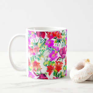 Elegant Tropical Colorful Flowers Koffiemok