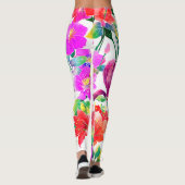 Elegant Tropical Colorful Flowers Leggings (Achterkant)