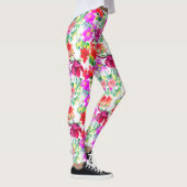 Elegant Tropical Colorful Flowers Leggings (Rechts)