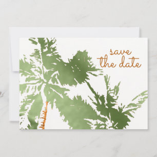 Elegant Tropical Copper Palm Trees Beach Wedding Save The Date