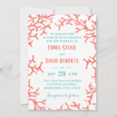 Elegant Tropical Coral Reef Beach Weddenschap Kaart (Voorkant)