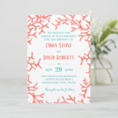 Elegant Tropical Coral Reef Beach Weddenschap Kaart (Staand voorkant)