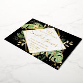 Elegant Tropical Couple's Shower Black & Gold Folie Uitnodiging (Gedraaid)