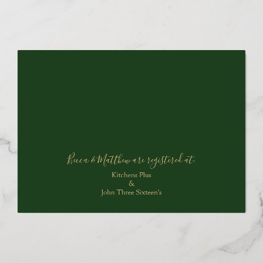 Elegant Tropical Couple's Shower Wedding Gold Folie Uitnodiging (Achterkant)