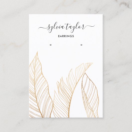 Elegant Tropical Earring Frame Display Add Logo Visitekaartje (Voorkant)