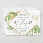 Elegant Tropical Elopement Weddenschap Reception Kaart (Voorkant)